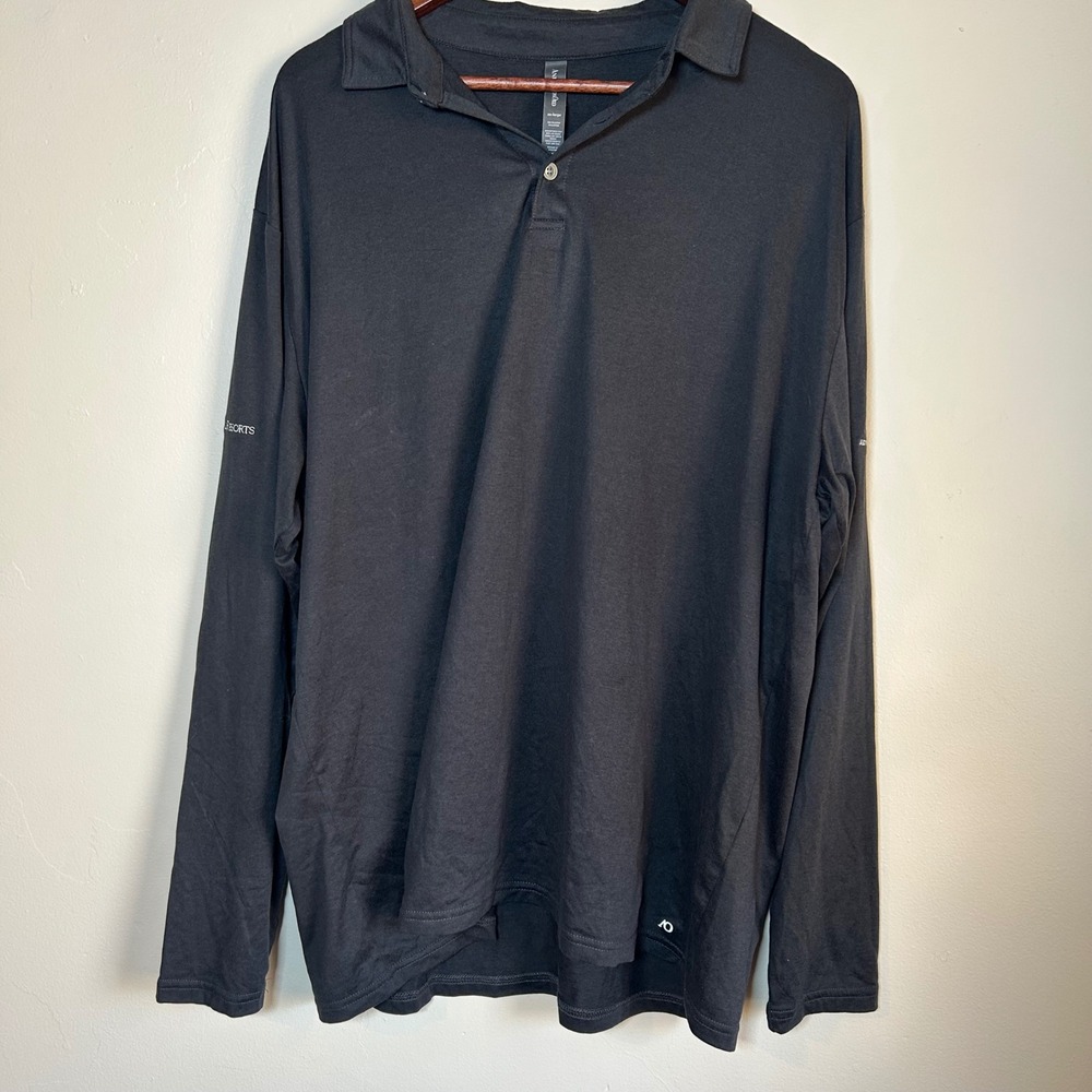 AndersonOrd Polo Shirt Men XXL Black Grey Omni Hotel Bedford Springs Long Sleeve